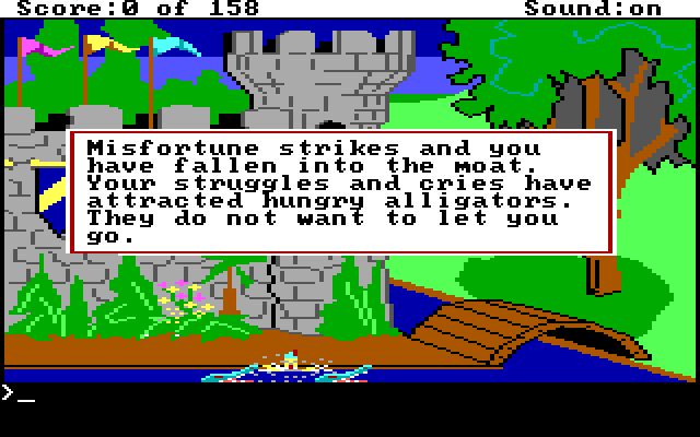 Graham is eaten by alligators in the moat.