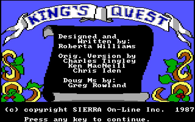 King's Quest 1: Title screen and credits.