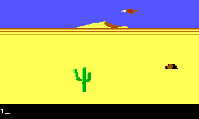 Gwydion as an eagle, flying over an empty desert.